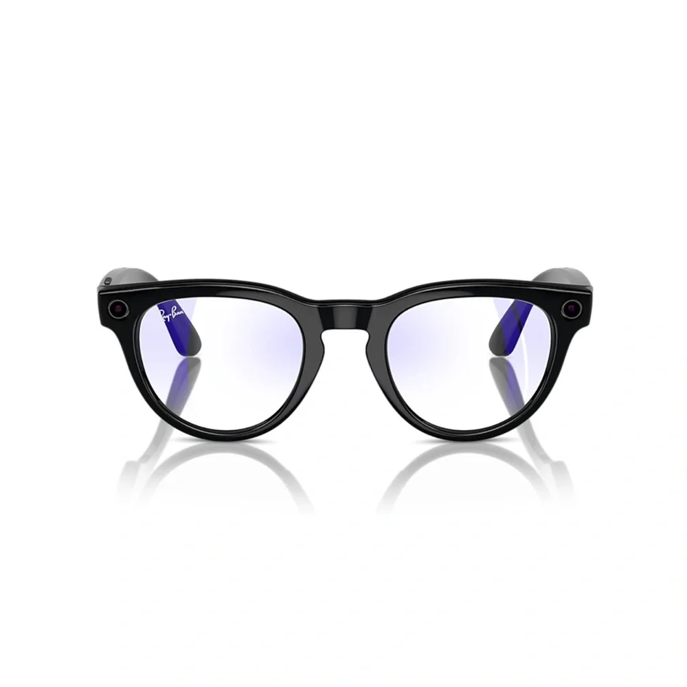 Rayban Stories, RW4003 Clear Round Shiny Black Frame